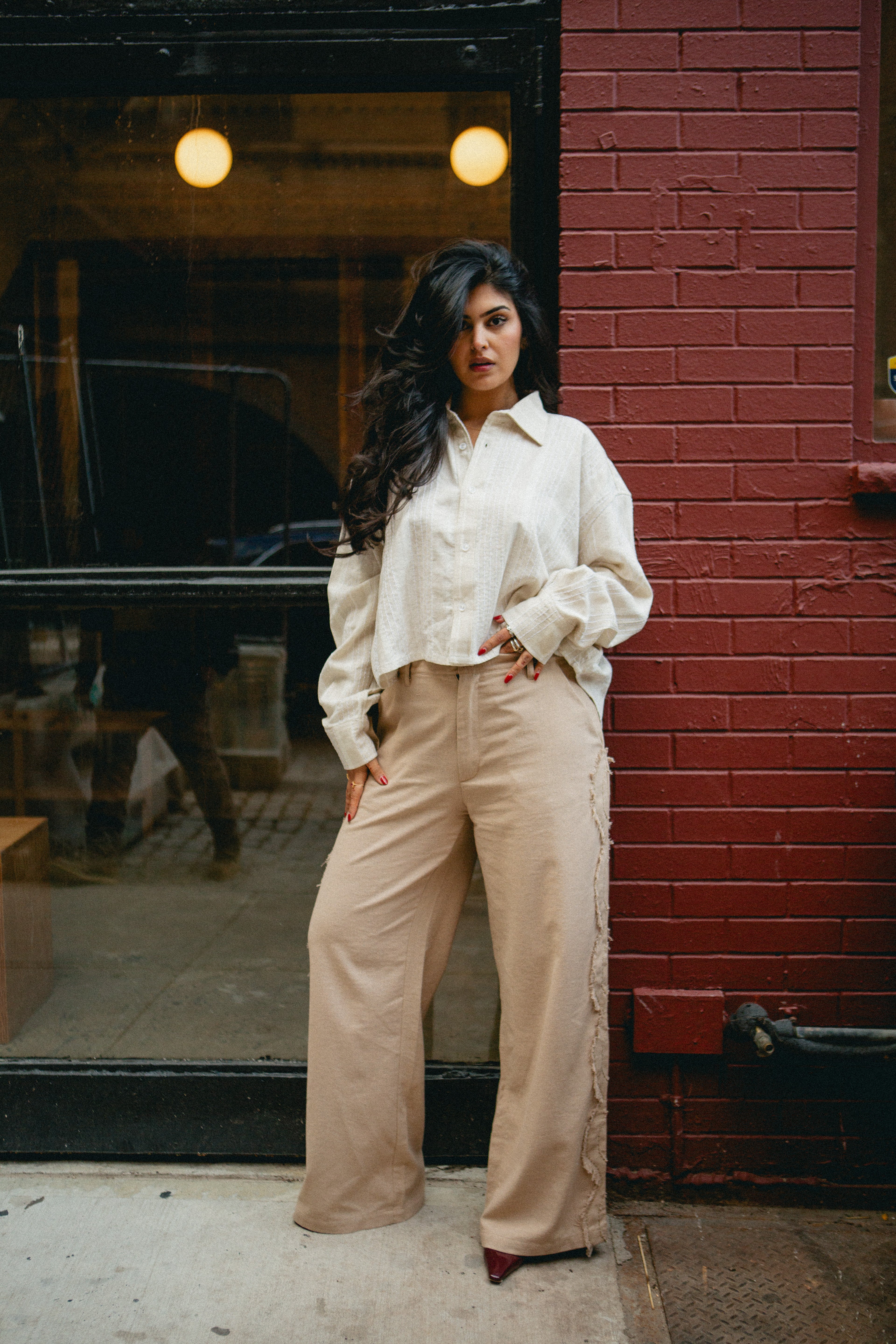 Chain Stitch Appliqué Pants